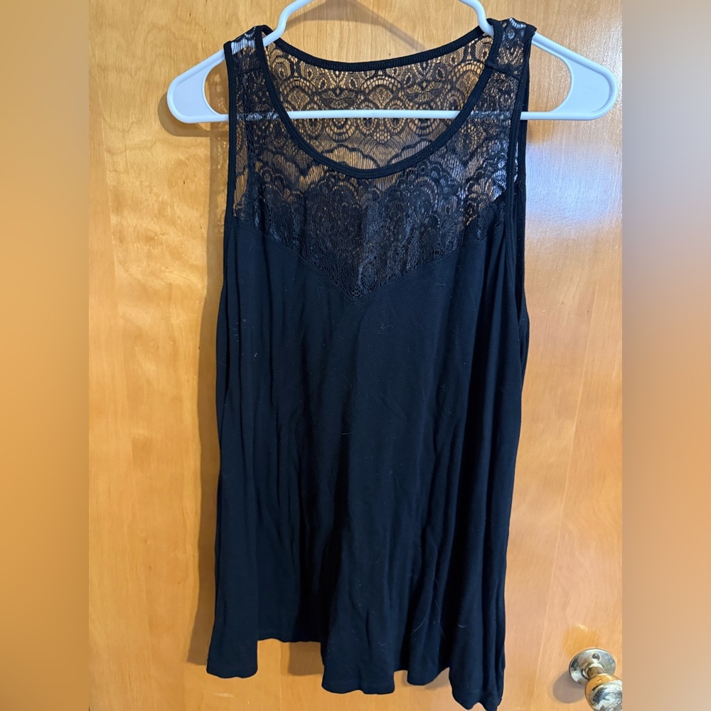 Torrid Super Soft Black Lace Knit Top